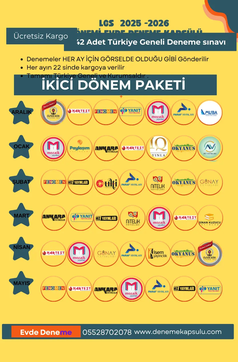 2. Dönem Lgs Türkiye Geneli Deneme Aboneligi