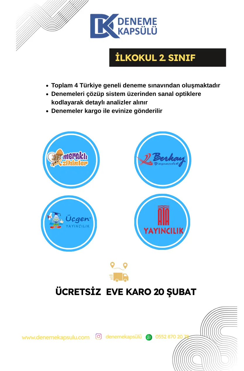 2 Sınıf Türkiyegeneli Şubat Paketi 4 Lü