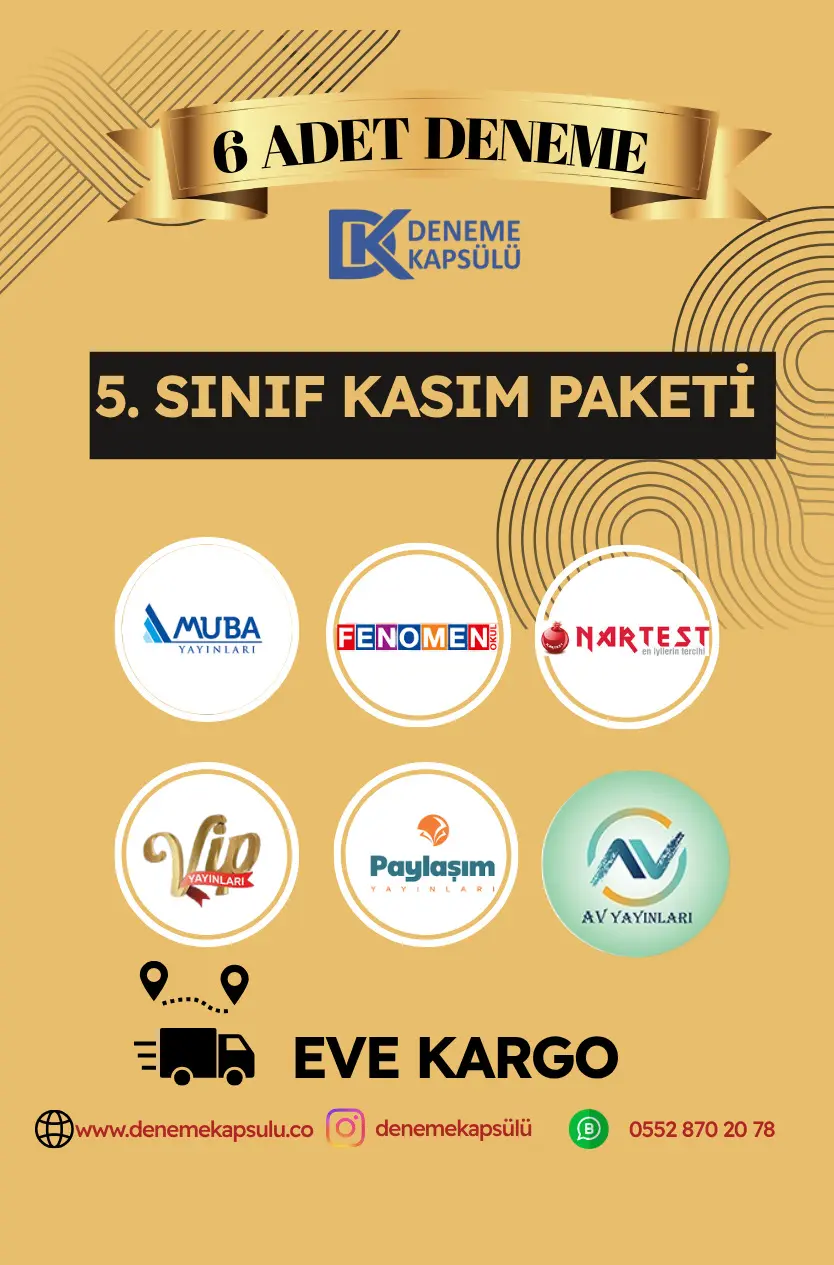 5.sınıf Kasım Türkiye Geneli 6lı Deneme Paketi