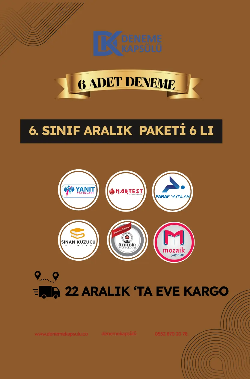 6 Sınıf Aralık Paketi 6 Lı