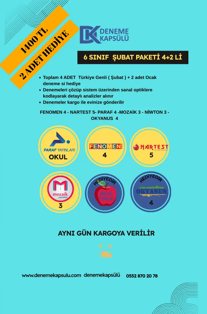 6 Sınıf Şubat Paketi 4+2 Türkiye Geneli