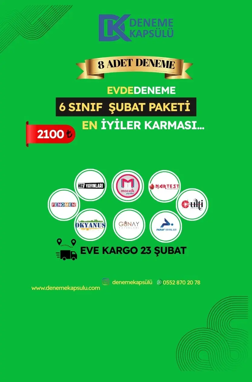 6 Sınıf Şubat Paketi 8 Adet