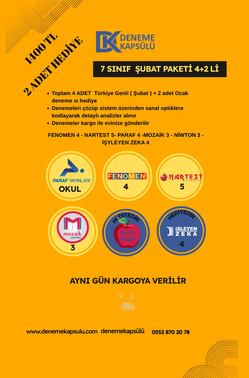 7 Sınıf Şubat Paketi 4+2 Türkiye Geneli