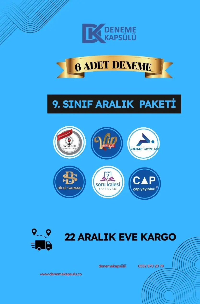 9 .sınıf Türkiye Geneli Deneme Sınavı 6 Adet