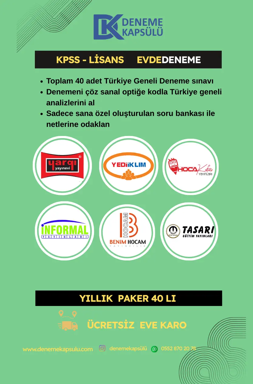 Kpss Lisans Yıllık Paket 40 Lı + Bir Adet Kişiye Özel Soru Bankası