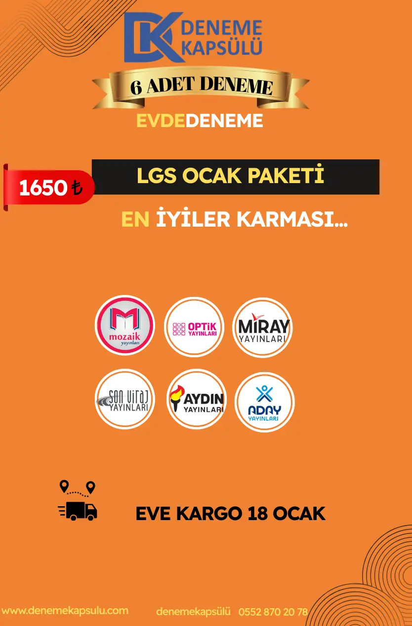 Lgs Ocak Ayı Türkiye Geneli Deneme Paketi 6 Lı