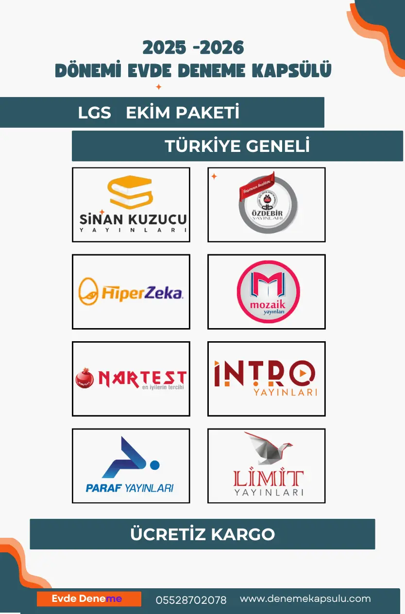 Lgs Türkiye Geneli Deneme Sınavı Ekim Paketi 8 Adet