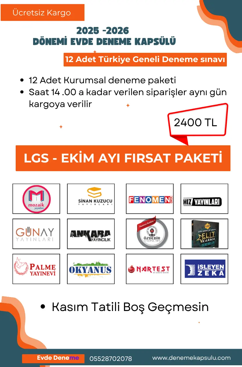 Lgs Türkiye Geneli Deneme Sınavı Fırsat Paketi 12 Li