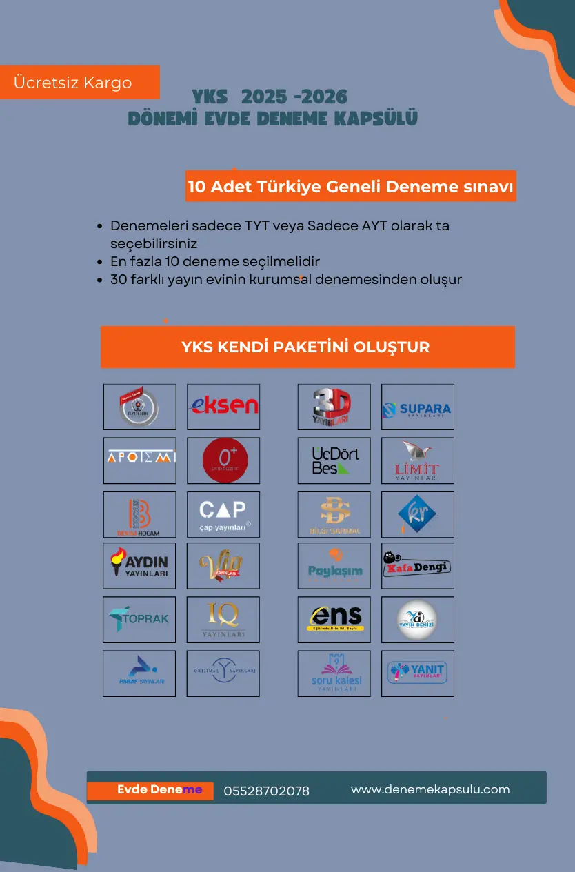 Yks Kendi Paketini Oluştur (toplam 10 Adet Deneme Seçilmelidir )