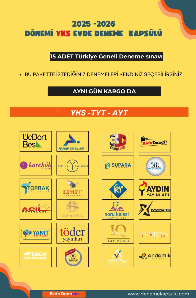 Yks Kendin Seç Paketi 15 Adet Türkiye Geneli