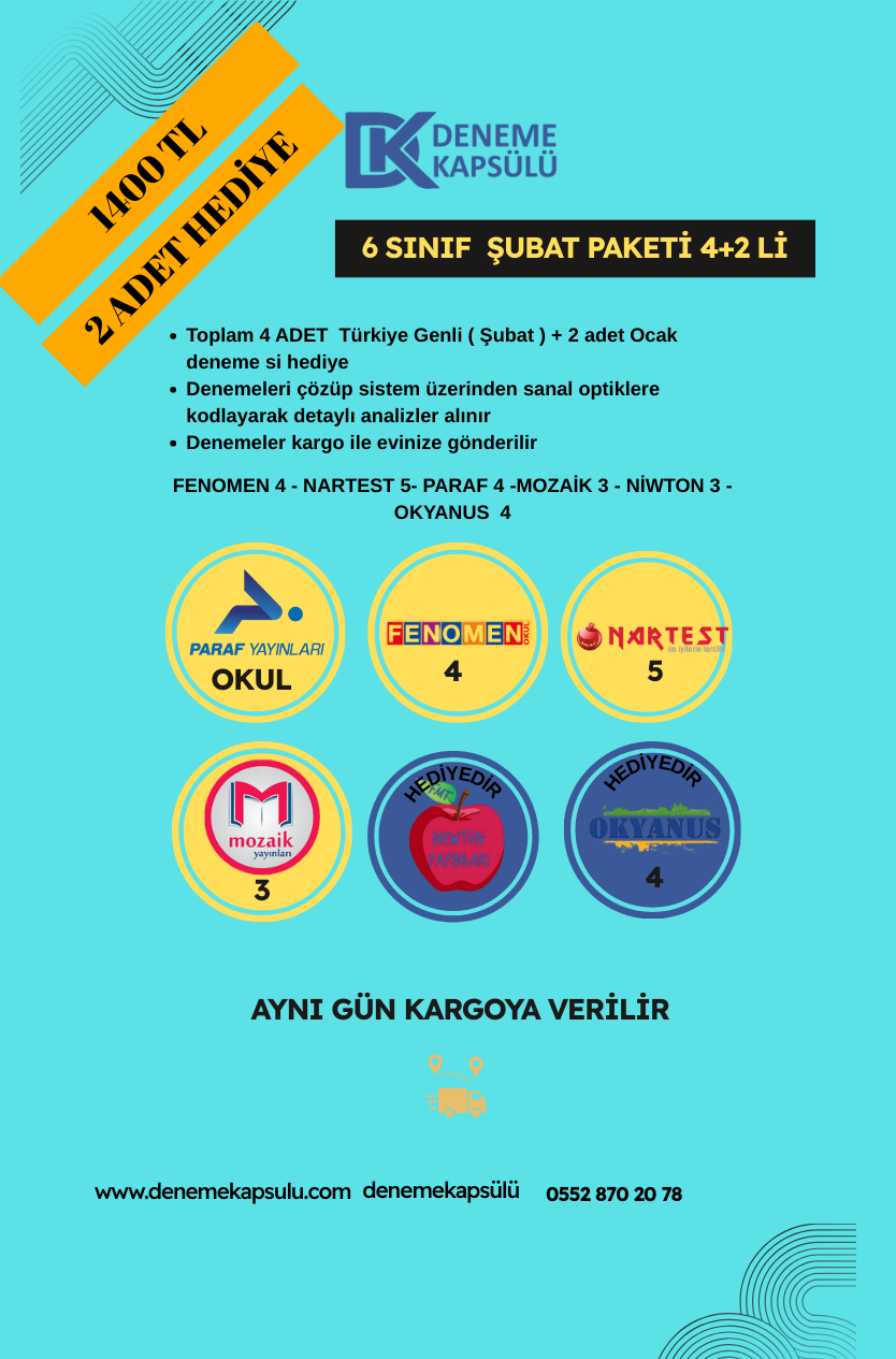 6 Sınıf Şubat Paketi 4+2 Türkiye Geneli