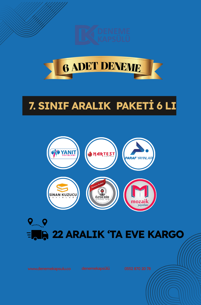 7 Sınıf Aralık Paketi 6 Lı