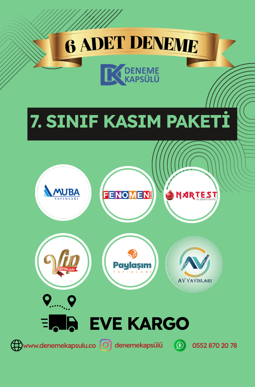 7.sınıf Kasım Ayı Türkiye Geneli 6lı Deneme Paketi