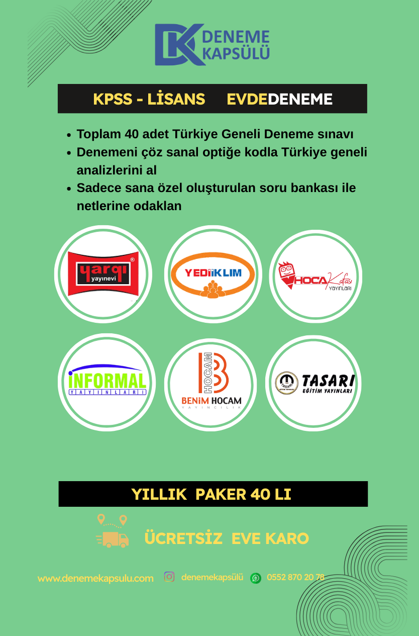 Kpss Lisans Yıllık Paket 40 Lı + Bir Adet Kişiye Özel Soru Bankası