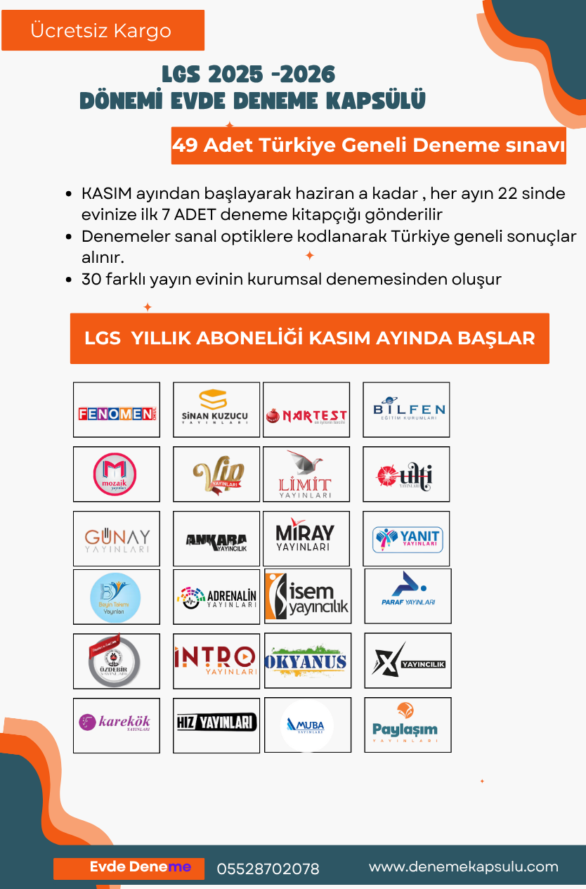 Lgs Yıllık Deneme Aboneligi 49 Adet Türkiye Geneli (kasımdan Itibaren)
