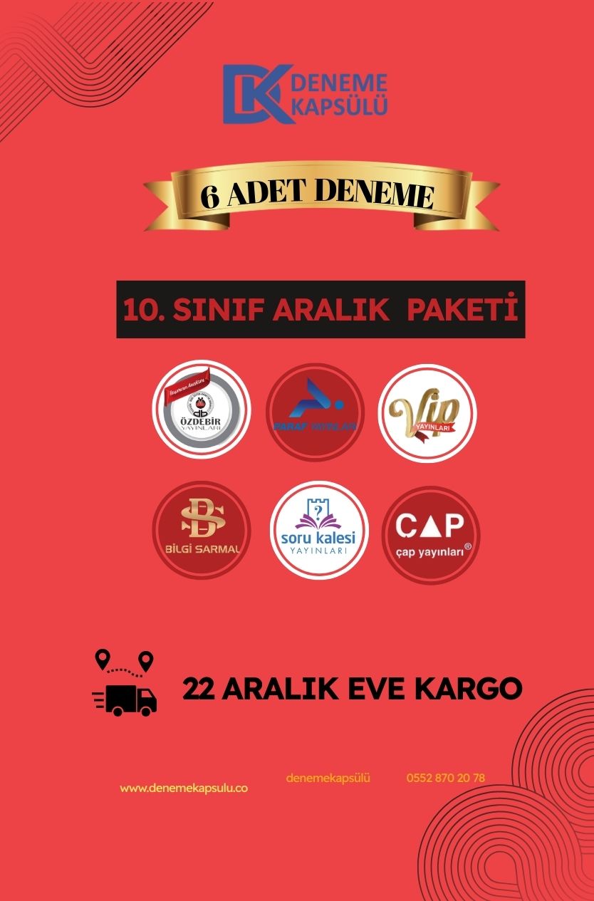 10 .sınıf Türkiye Geneli Deneme Sınavı 6 Adet