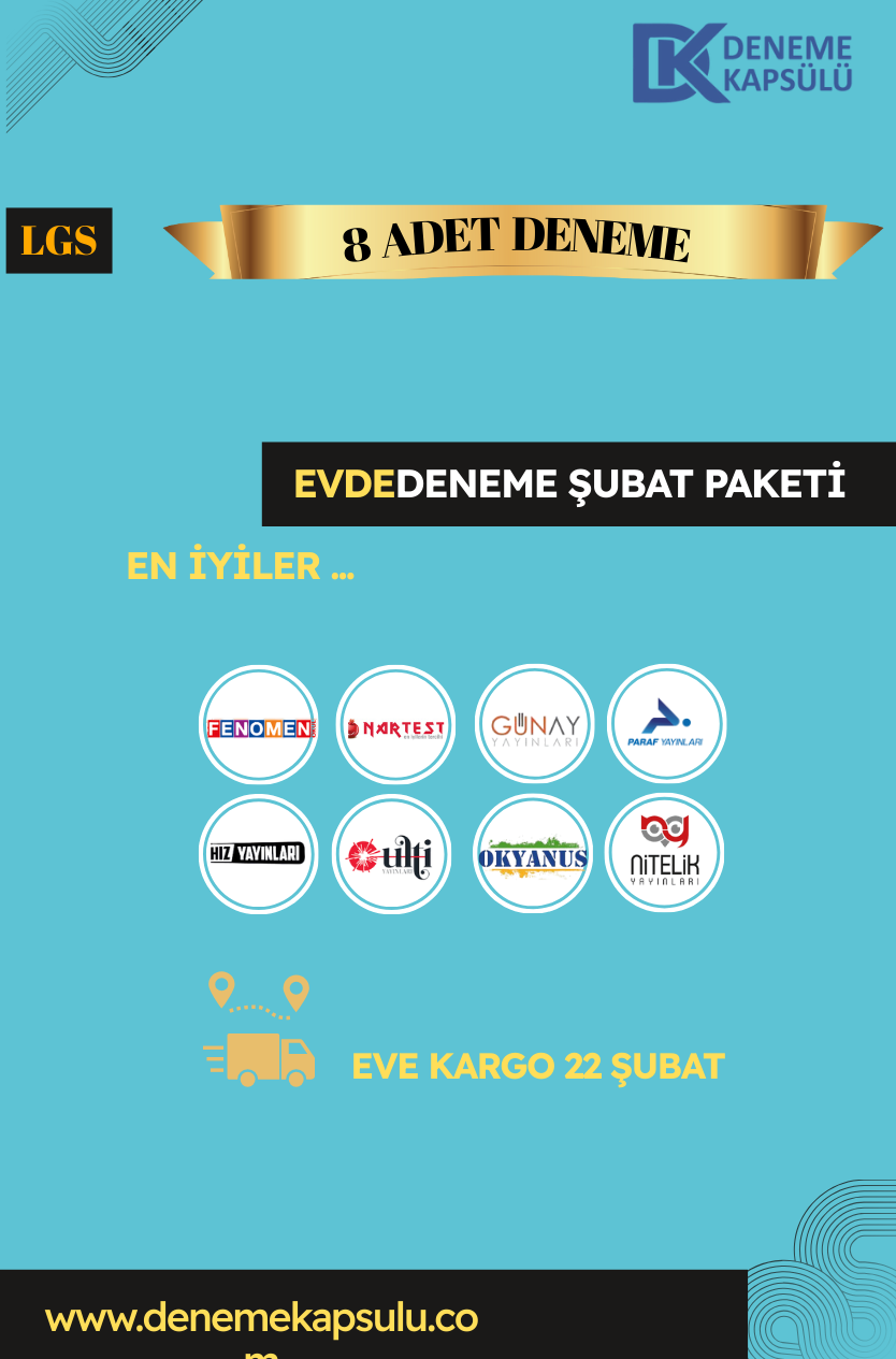 Mart Ayı Türkiye Geneli Lgs Deneme Paketi 8 Li