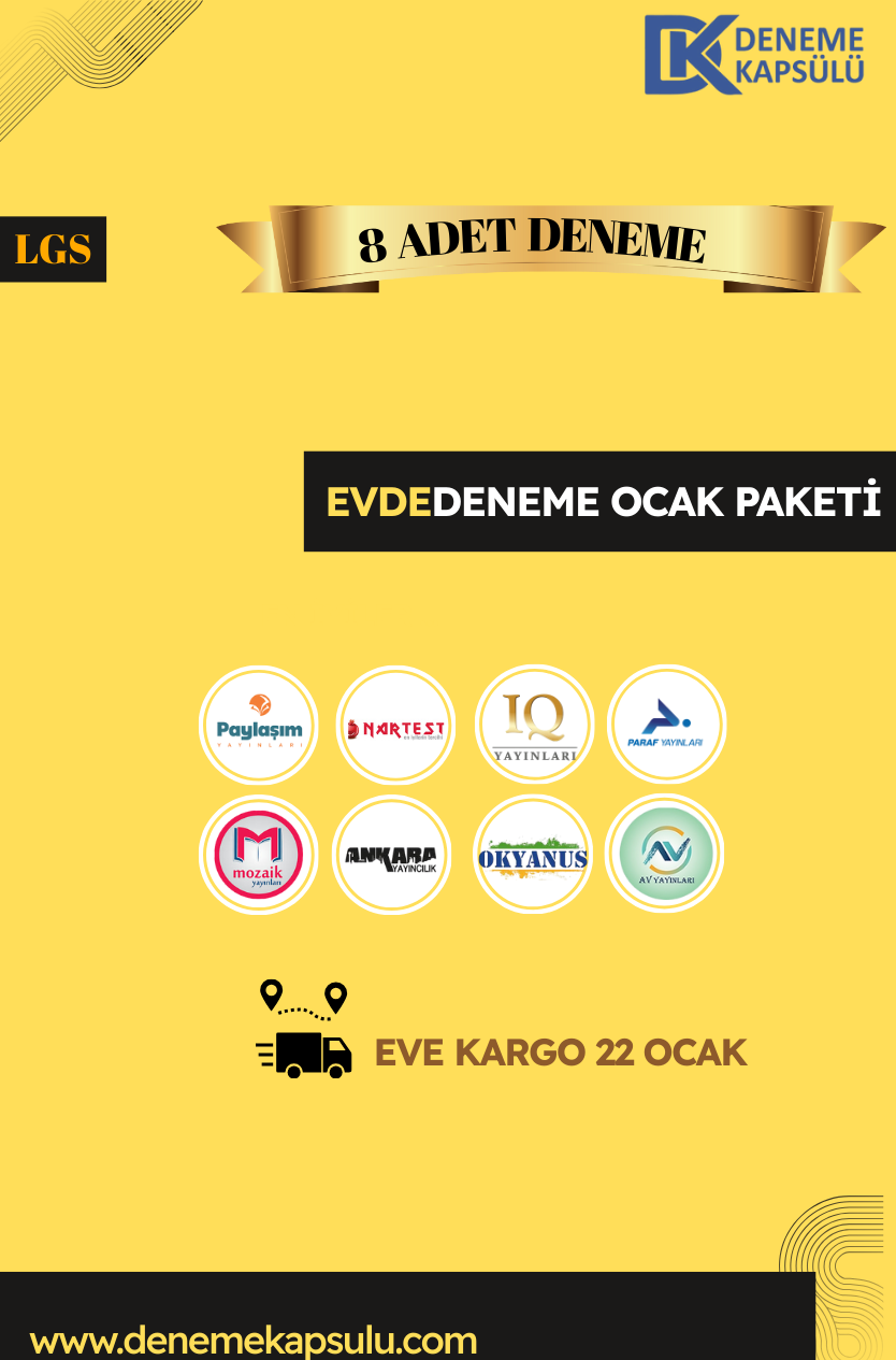 Ocak Ayı Türkiye Geneli Lgs 8 Li Deneme Paketi